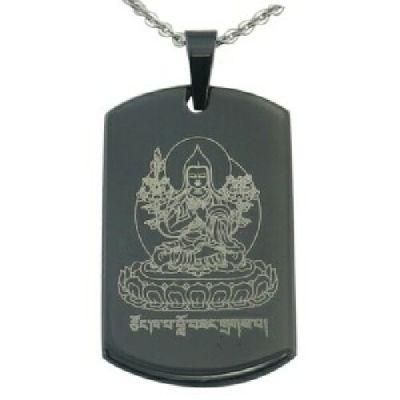 Black Plated Blank Tag Laser Logo Pendant