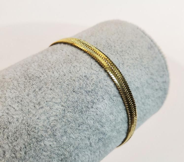 Stainless Steel Flat Snake Chain in Gold Silver for Women Men Charm Fashion Snake Chain Necklace Hip-Hop Jewelry