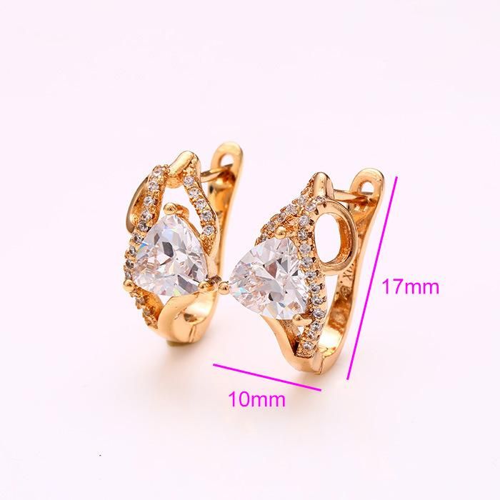 Wholesale Fashion Jewelry 18 K Gold Plated Hoop Earrings with Zircon for Female
