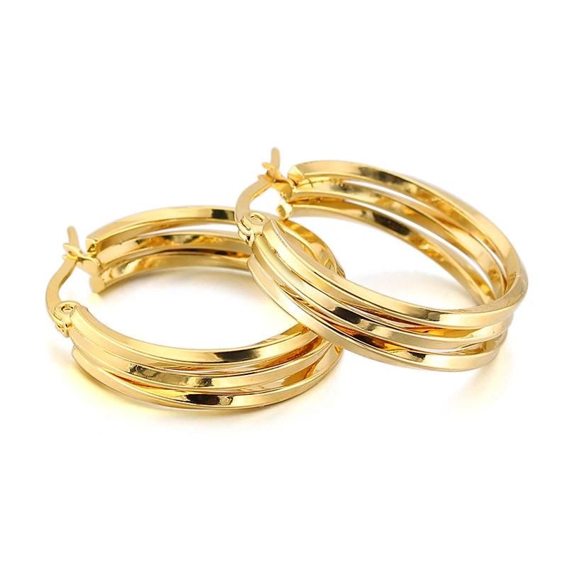 Manufacturer Non Tarnish Gold Fashion Jewelry Custom High Quality None Fade 18K Gold Plated Stainless Steel Earring Fashion Jewelry 2022