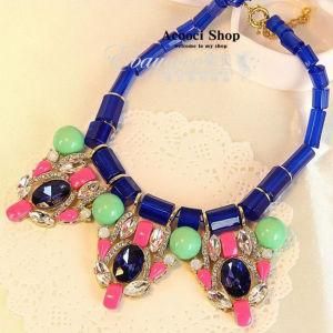 2013 Hot Selling Zinc Alloy Material J Crew Design Necklace with Resin and Crystal (HHSJ71251)