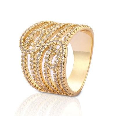 Women Silver 18K Gold Plated Stainless Steel Fashion Engagement Finger Wedding Rings Jewelry Design