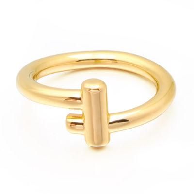 Wholesale Brass Adjustable Luxury Pearl Rings Jewelry Women Solid Gold Opening Ring