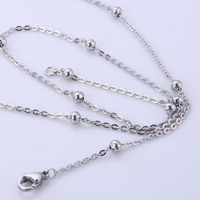 316L Stainless Steel Necklace Flat Cable Chain with Ball