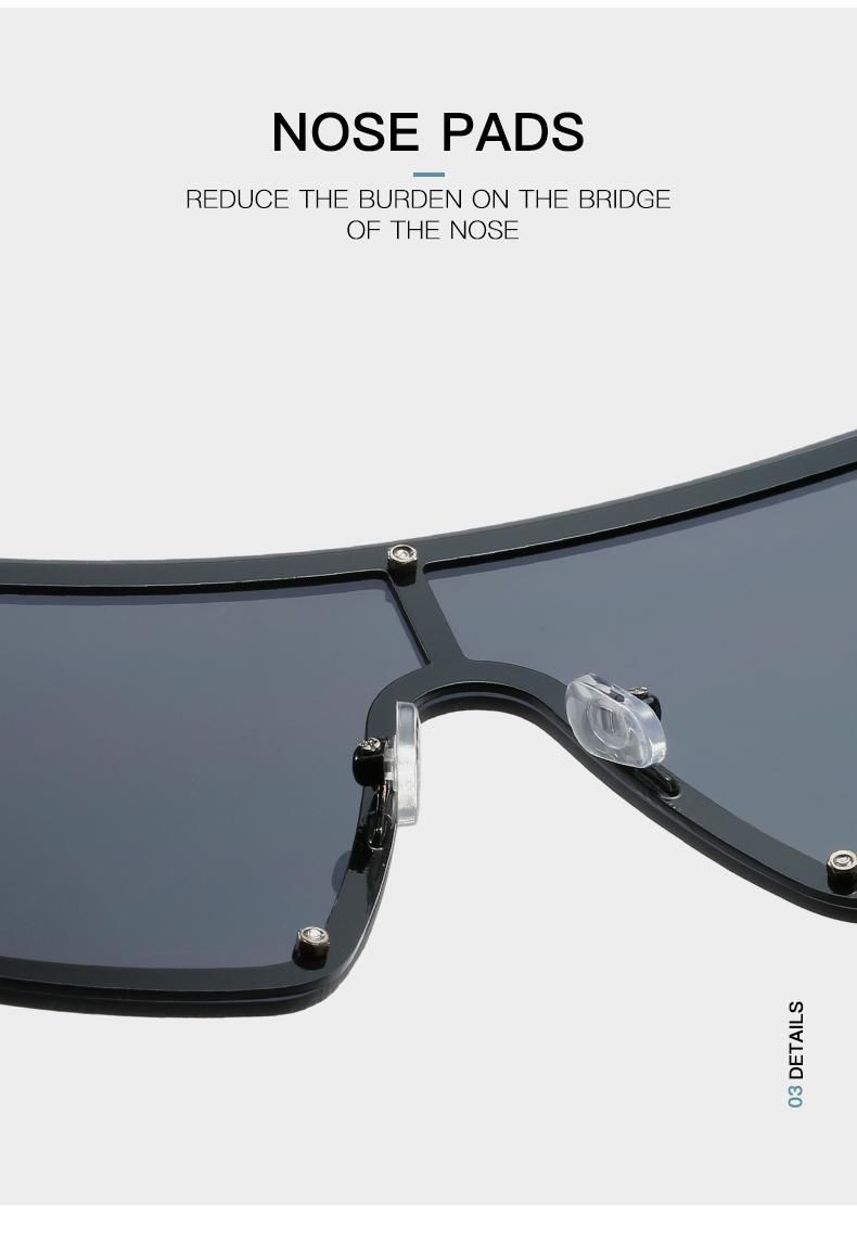 Sunglasses for New Trend Big Frame Sunglasses Female Gradient Color One-Piece Colorful Sunglasses Cross-Border Ins Square Glasses