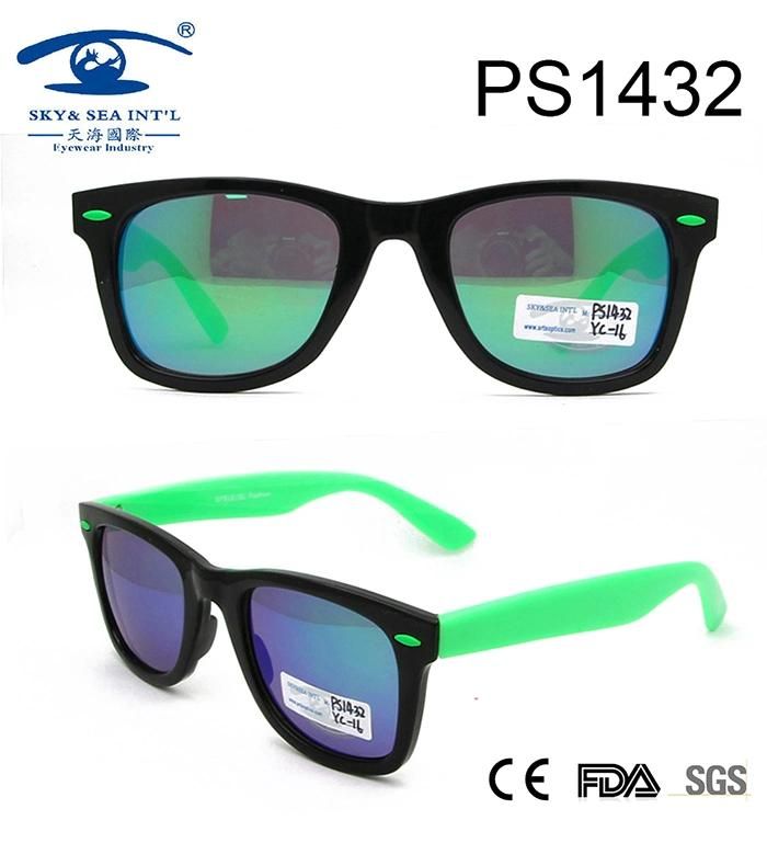 Latest Trends Black Green Fashion Kid Plastic Sunglasses (PS1432)