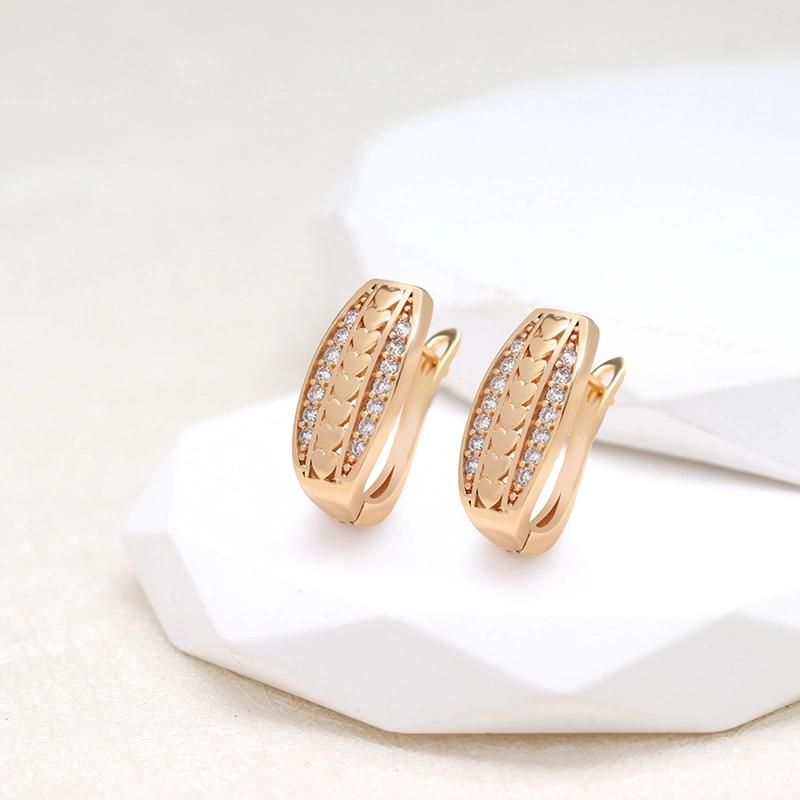 Wholesale Copper Jewelry 18K Gold Plated Zircon Hoop Earring