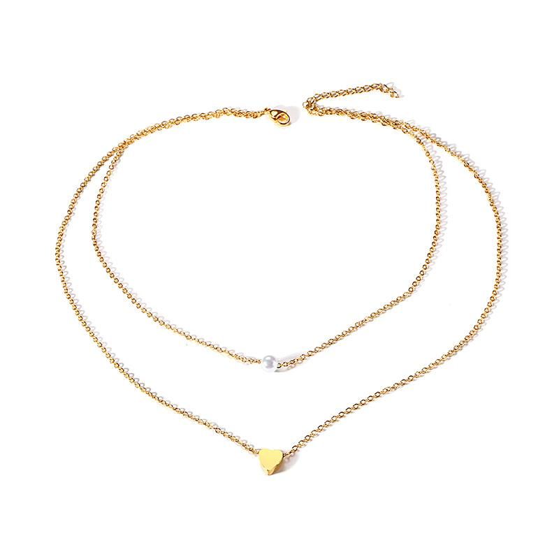 Hot Fashion Custom Women Jewelry Heart Shape Pearl Pendant 925 Silver Chain Necklace