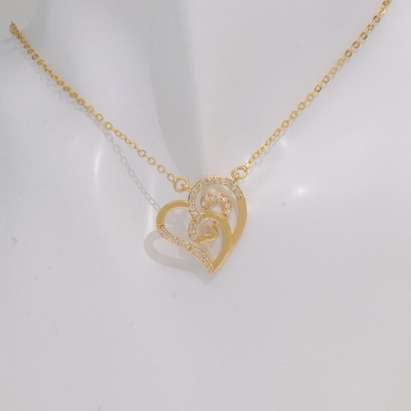 Wholesale Heart Shaped Ladies Zircon Fashion Jewelry Necklace