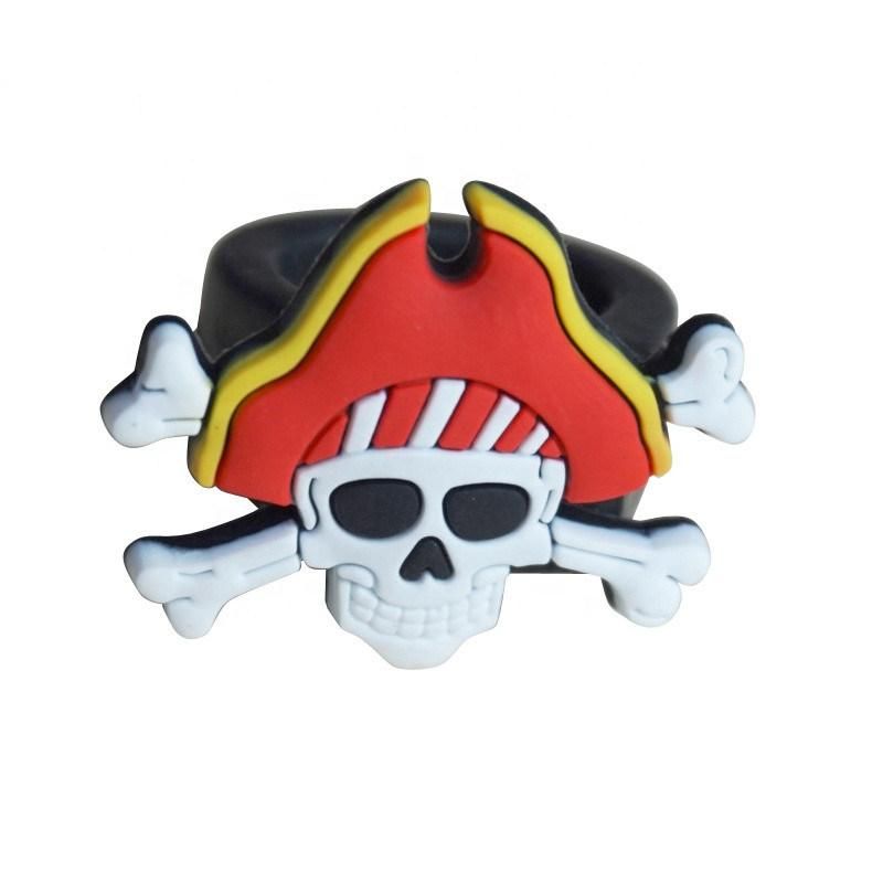 Wholesale Kids Soft Rubber Pirate Skull Ring Toy for Kids