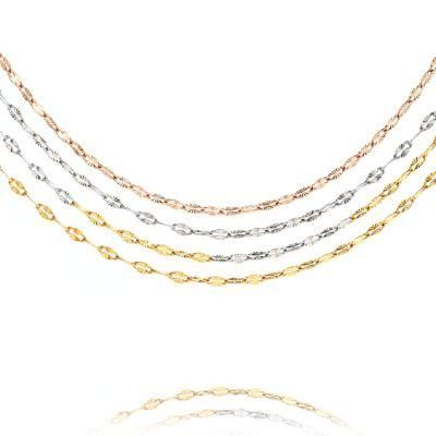 Wholesale Layering 18K Gold Plated Necklace BS Jewelry with Flower Embossed Chain for Lady