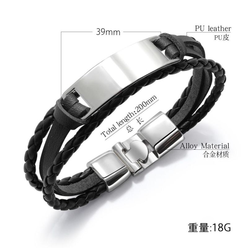 New Fashion Weave Genuine Leather Bracelets for Men Charm Couple Wristband Bracelets Bangles Jewelry Pulsera