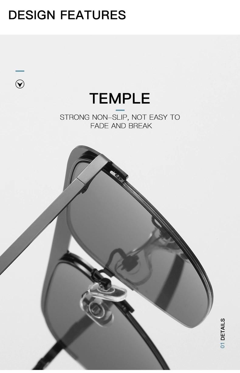 Sunglasses Women′s Metal Half-Frame Hanging Silk Sunglasses Men′s Gradient Color Sunglasses