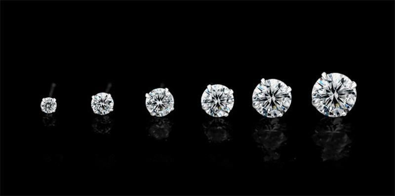 Zircon Drill 925 Sterling Silver Stud Earrings Women Fashion Jewelry