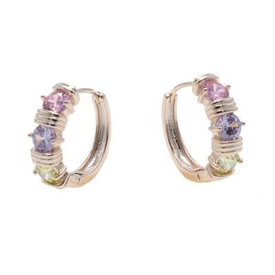 New Korean Design Gold-Plated Ladies Fashion Zircon Earrings