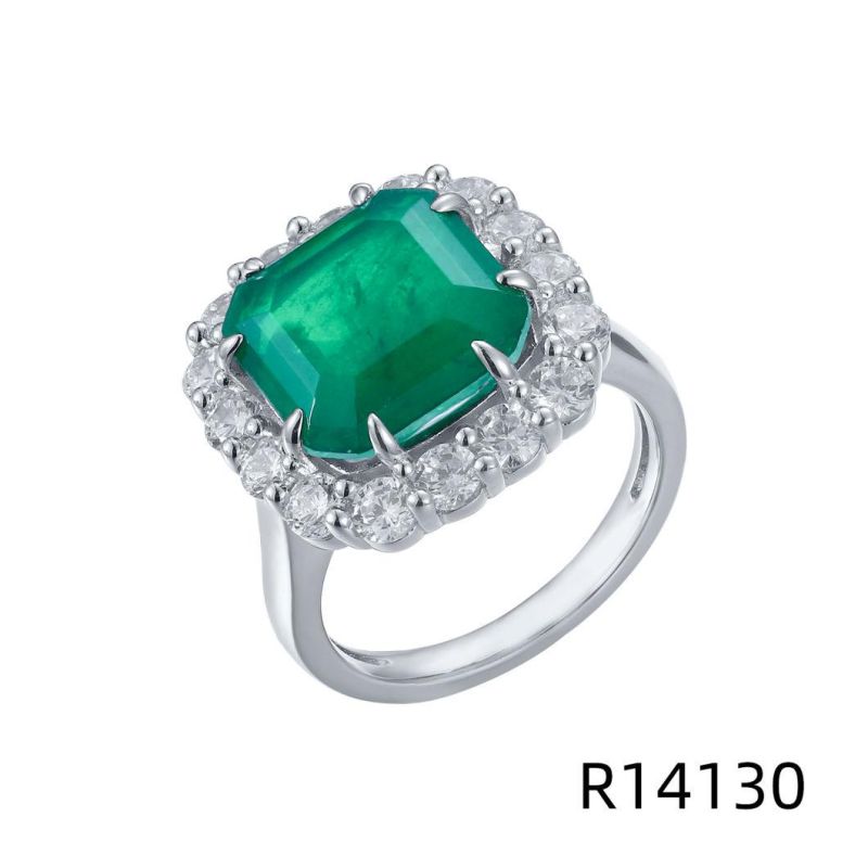 Hot Sale 925 Sterling Silver with Emerald Stone Ring