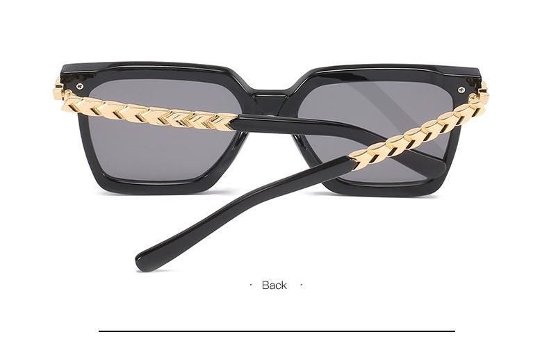 Green Speckle Glasses Modern European and American Ins Sunglasses Female Personality Metal Lace Temple Sunglasses
