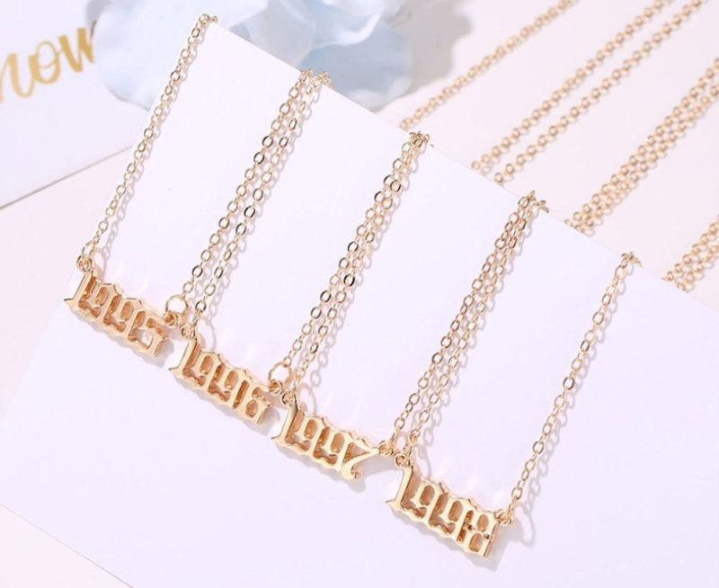 Special Birthday Gift Birth Year Necklace Personalized Number Necklace