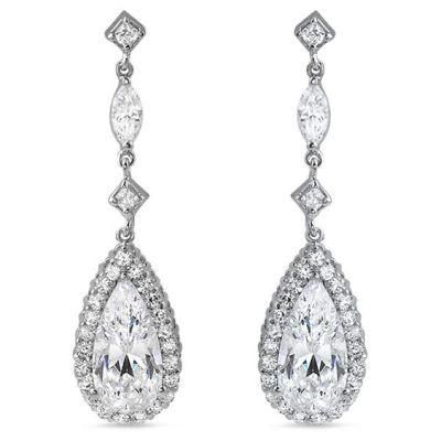 Wedding Pearl Earring Jewelry, Bridal Earring Jewelry, CZ Earring