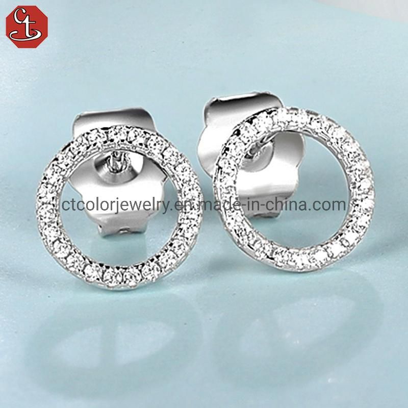 2022 NEW Fashion Accessories Sterling Silve Jewelry White CZ Small Earrings for Girls