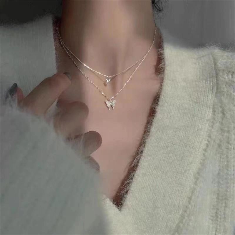 Double Butter Necklace Female Design Temperament Clavicle Chain Necklace