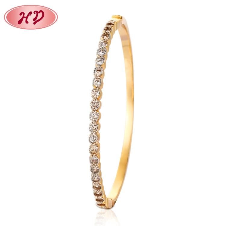 Hot Sale Fashion Jewelry 18K Gold Plated Zircon Bangle