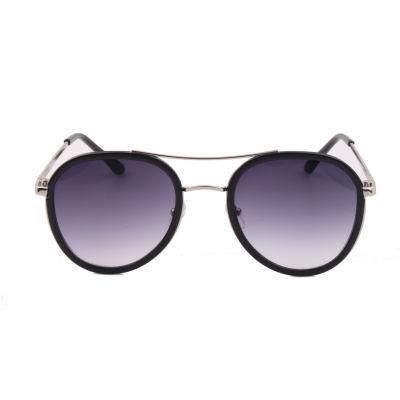 2018 Classical Round Shape Sunglasses with Metal Bridge and Temple