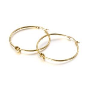 Knotted Gold-Plated Stainless Steel Earrings Drop
