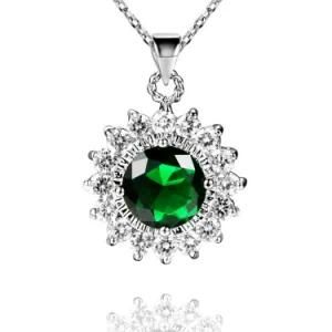 Fashion New Design Olive Zircon Sunshine Sterling Silver Pendant Jewelry