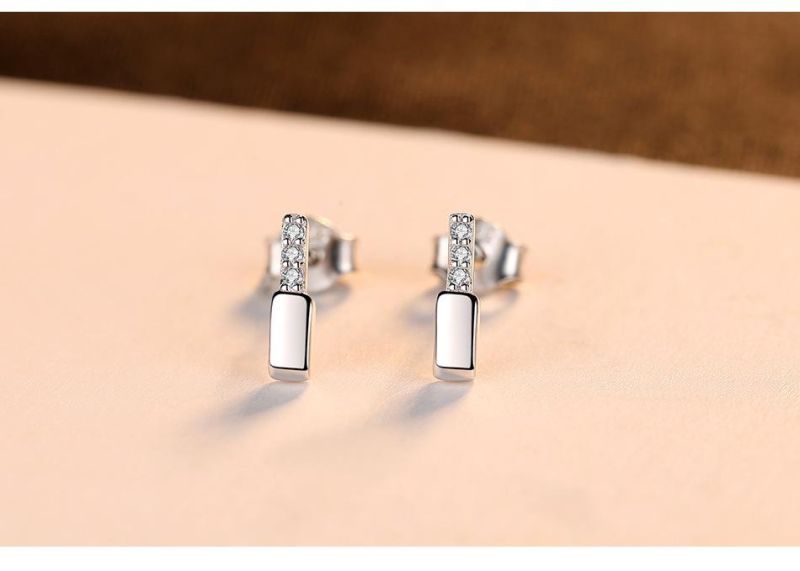 Three Colors Choice Bottle Shaped Silver Earrings Stud