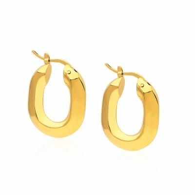 High Quanlity Polish Effect Simple Hoop Design Earrings for Mother