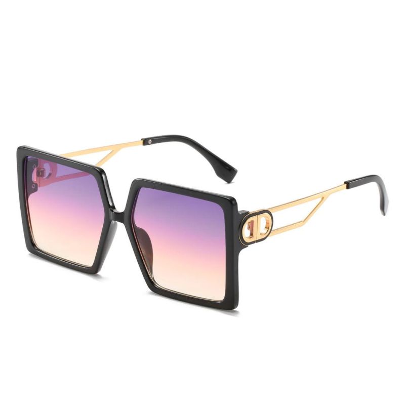 2020 No MOQ Women Square Metal Deco Fashion Sunglasses