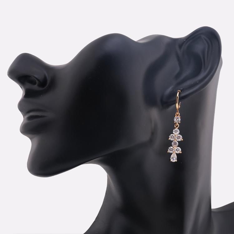 Made in China Cheap colorful Zirconia Long Drop Earrings for Women