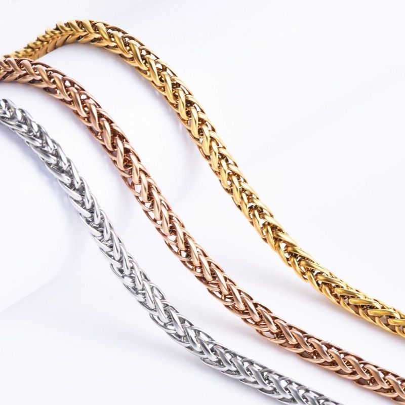 Hot Selling Accessories Chain Stainless Steel Jewelry Wheat 16-30′ Necklace for Man and Woman