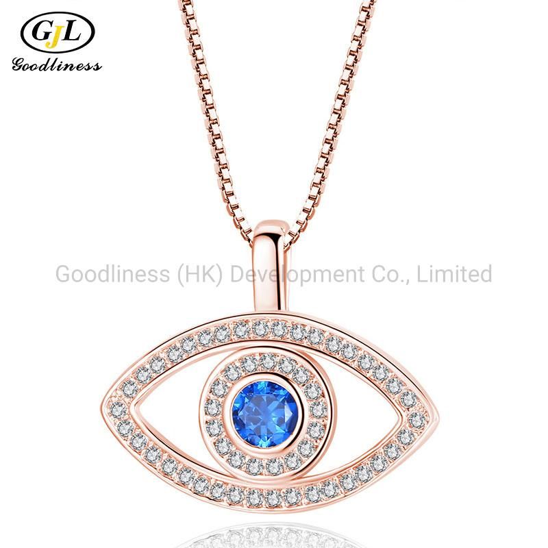 Chokers Necklace Blue Crystal Evil Eyes Pendant Necklace