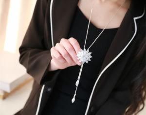 Fashion Silver Color Crystal Maxi Necklace