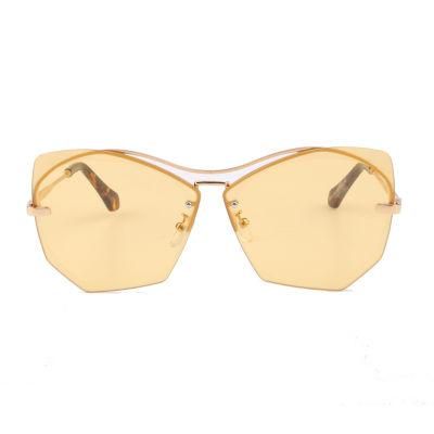 2019 Factory Directly Metal Fashion Sunglasses with Brown Lens