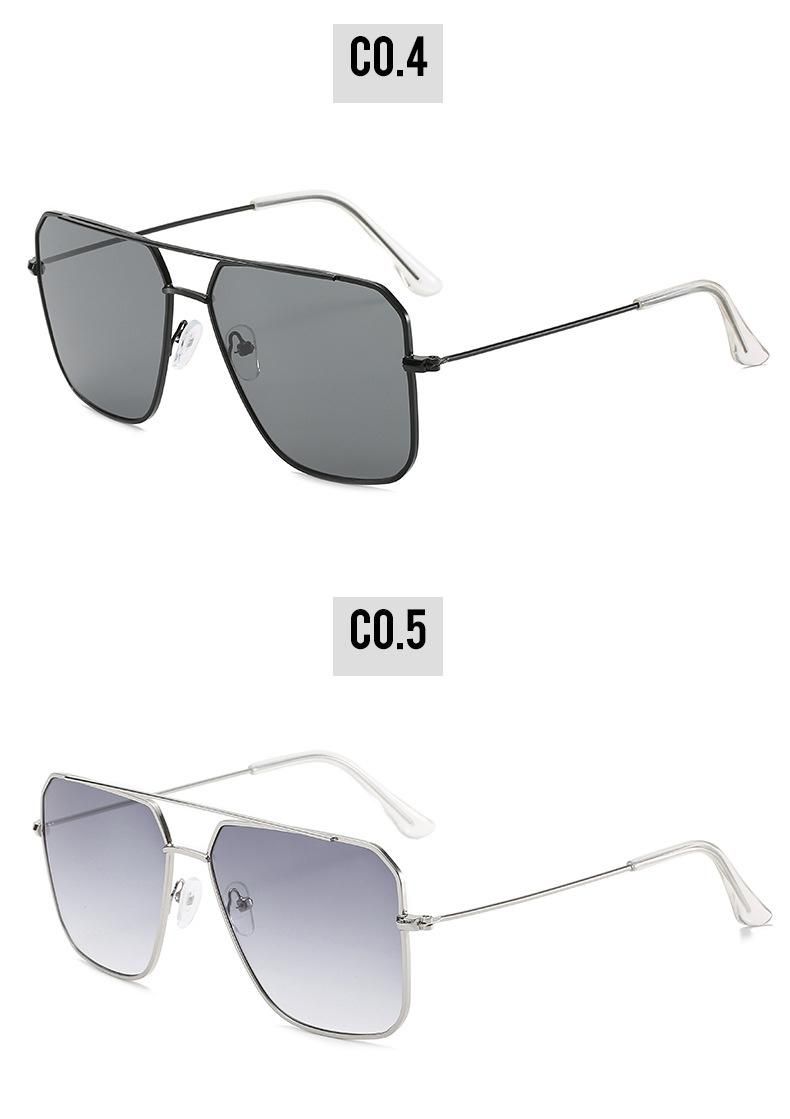 New Hot Selling Classic Fashion Trend Colorful Gradient Lens Sun Glasses Oversized Square Metal UV400 Sunglasses