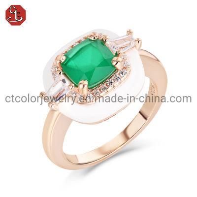 Fashion OEM Jewelry Natural Stone Custom Enamel Ring