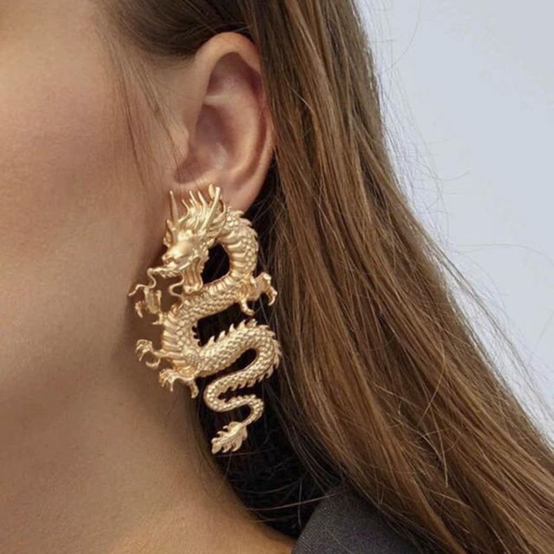 Exaggerated Personality Trend Cool Dragon Earrings Fashion Earrings