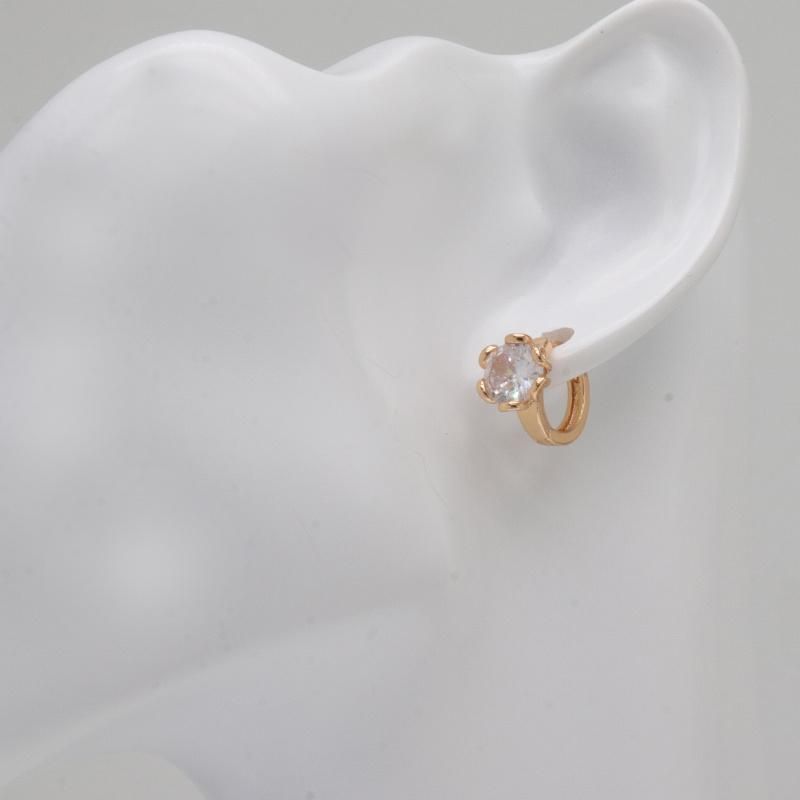 2022 Fashion Flower Ladies Zircon Gold Plated Earrings