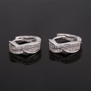 Popular Micro Pave Setting CZ Stone Earring in Fashion