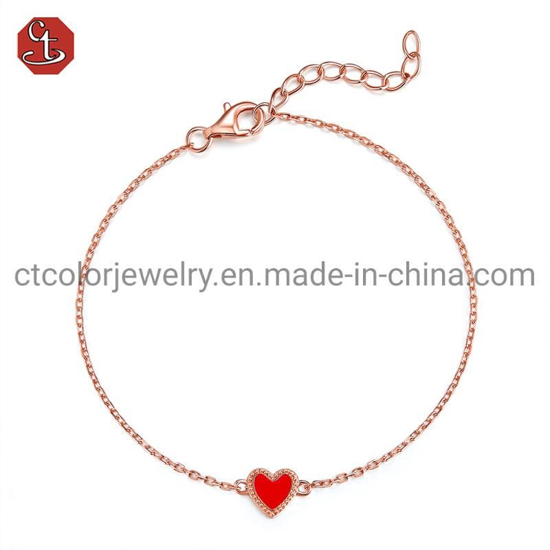 Fashion Jewelry Rose Gold Plated Bracelet Fashion Enamel Heart Special Design Bracelet & Bangle For Women