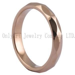 Facet Rose Gold Plated Small Tungsten Ring (OAGR0144)