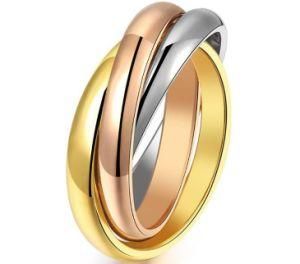 Three Colors Single Rings Combined Wedding Ring
