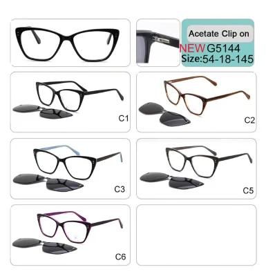 High Quality Clip on Acetate Optical Frame Eyeglasses Sunglass Sun Glass