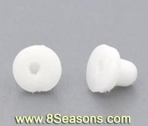 White Rubber Pads for Clip-on Earrings Findings 6x5mm (B10109)