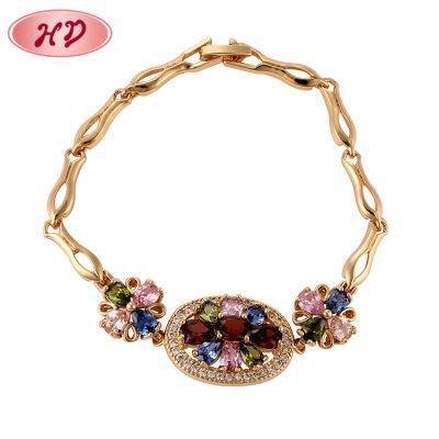 Fashion Jewelry 18K Gold Plated Bracelet with Cubic Zirconia