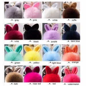 2017 Fur POM POM Fake Rabbit Fur Ball Key Chain