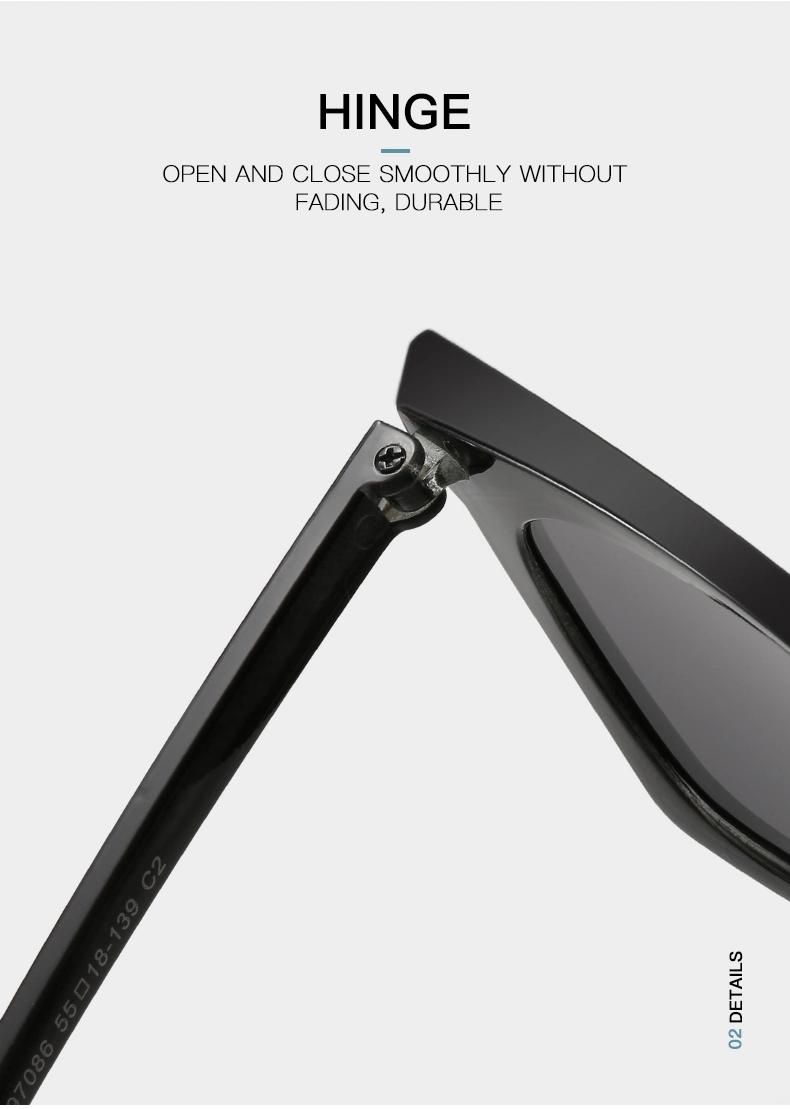 Sunglasses Retro Literary Sunglasses Bright Black Plain Face Fashion Wear Sunglasses